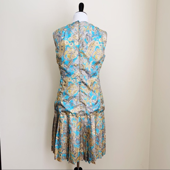 Bold Handmade Vintage Silk Drop Waist Dress - Picture 3 of 5